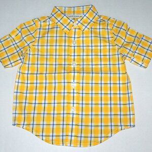 Janie and Jack Yellow Plaid Button-Up Shirt Baby Boys Size 12–18 Months – NWT